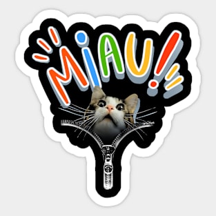 cat miow, cat miou, meu, meow Sticker